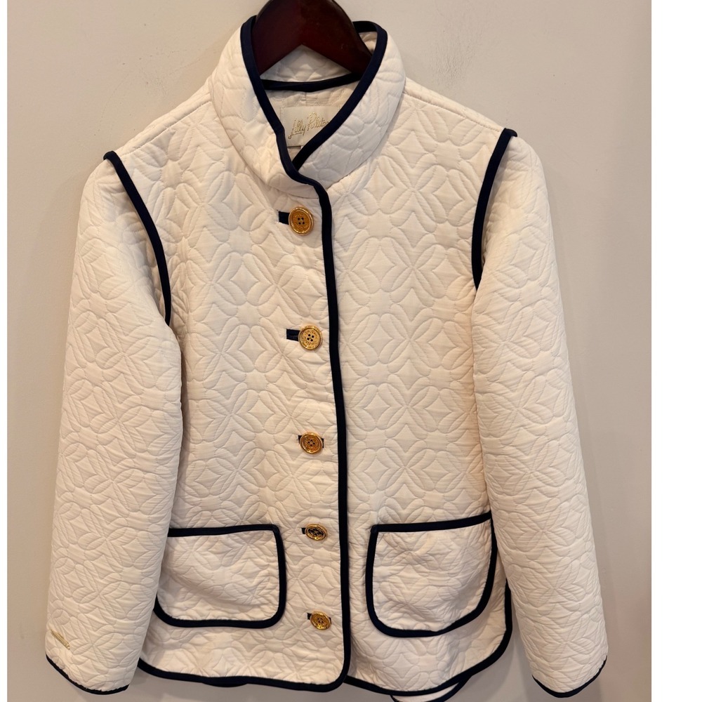 Lilly Pulitzer Georgine Quilted Jacket‎ Coconut Butterfly NWOT Women's 00